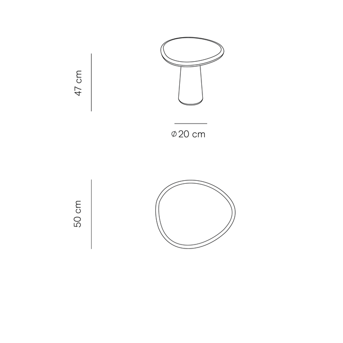 Coffee table round concrete look organic - Juno - StoneSkin - 50 cm