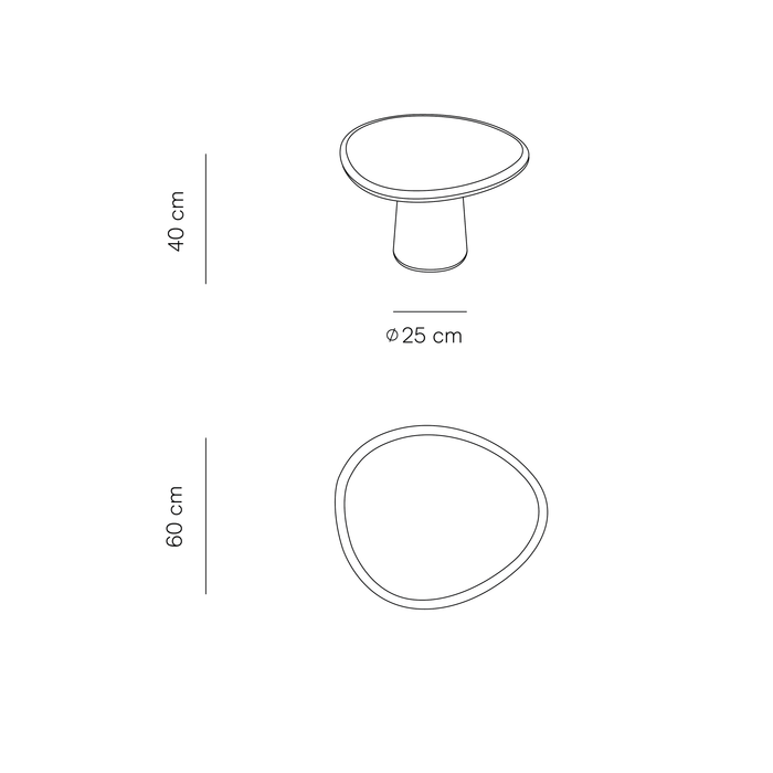 Mesa de centro redonda aspecto hormigón orgánico - Juno - StoneSkin - 60 cm