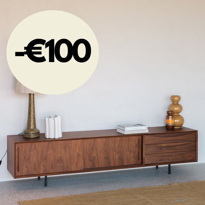 Meuble TV avec tiroirs - Oskar - Noyer - 220 cm