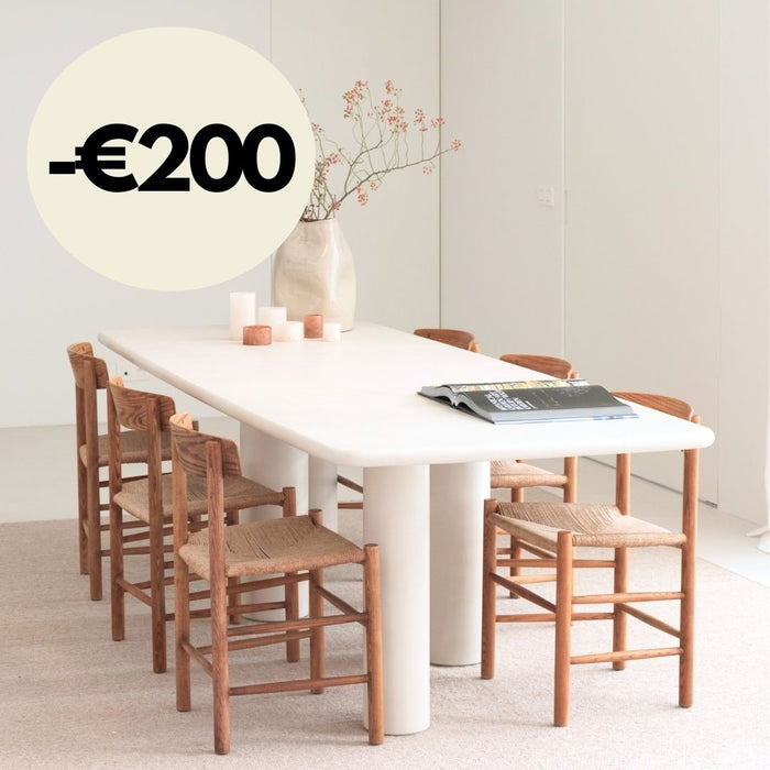 Microskin Grande table à manger Pim - 265 cm - Aspect Mortex