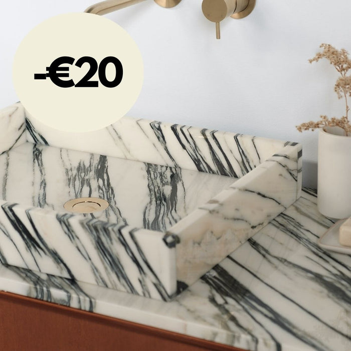 Lavabo en marbre George - Marbre Bleu / Blanc