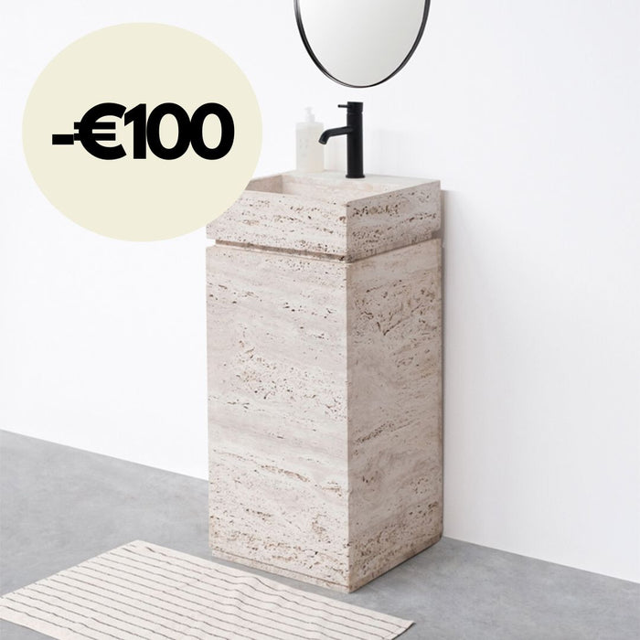 Handenwasser - Quimper - Travertin - Wit