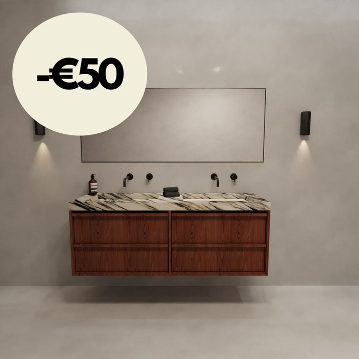 Losa de baño de mármol - Soumans - Mármol azul/blanco - 150 cm