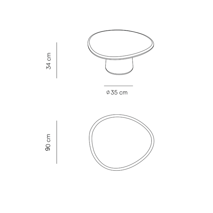 Coffee table round concrete look organic - Juno - StoneSkin - 90 cm