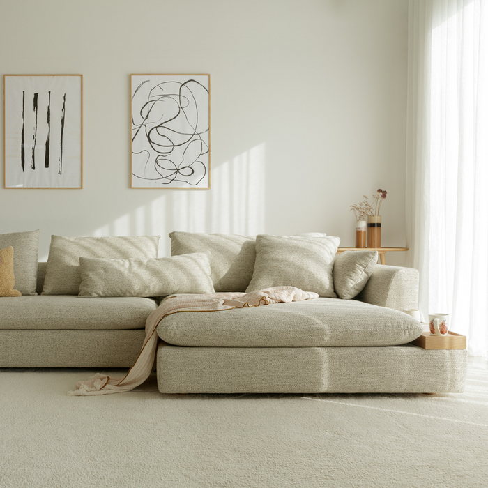 Naturlig 4-personers sofa med bakke - Milou