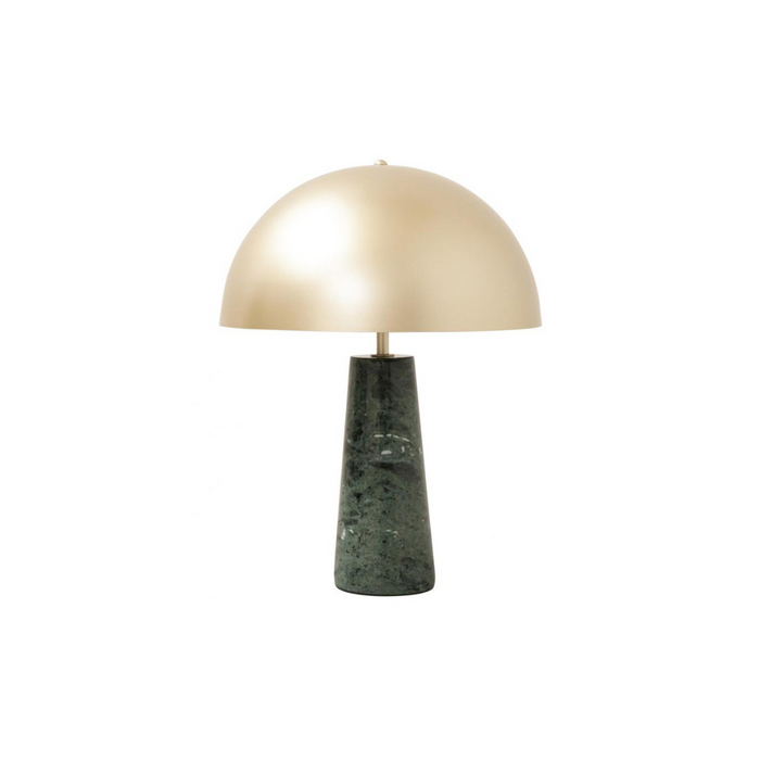 Tafellamp Merit - Messing Kap - Groene Marmeren Voet - Ø40/H55cm