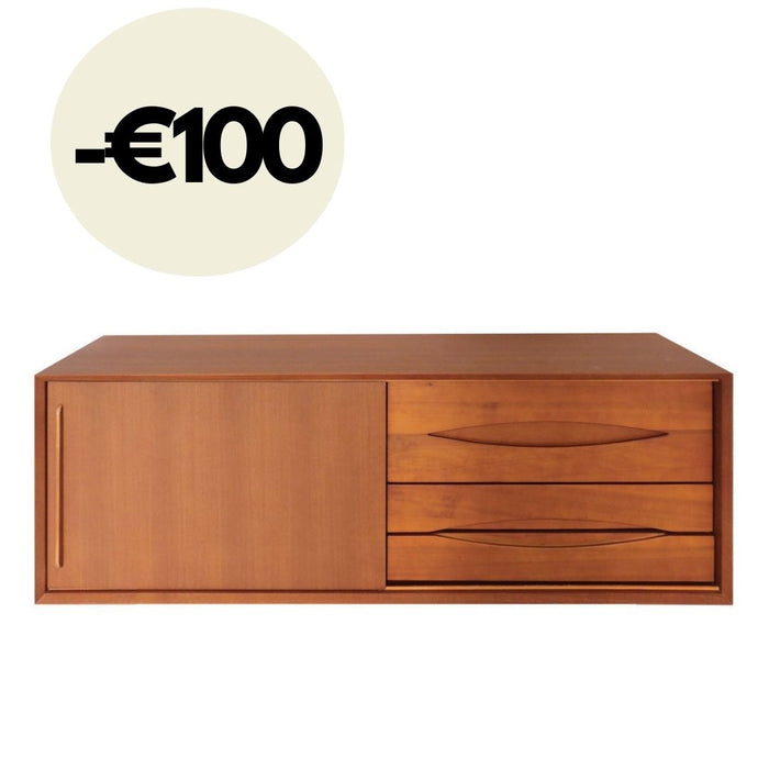 Retro floating bathroom furniture Bill - Teak - 150 cm