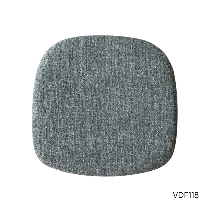 Dining chair Ely - Rectangular fabric seat - Smoke wood color - Rubberwood