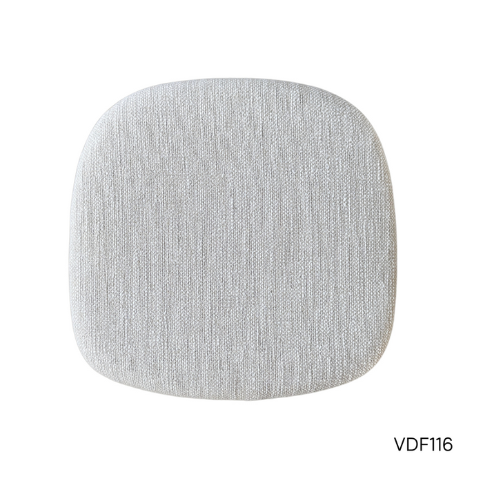 Dining chair Ely - Rectangular fabric seat - Smoke wood color - Rubberwood