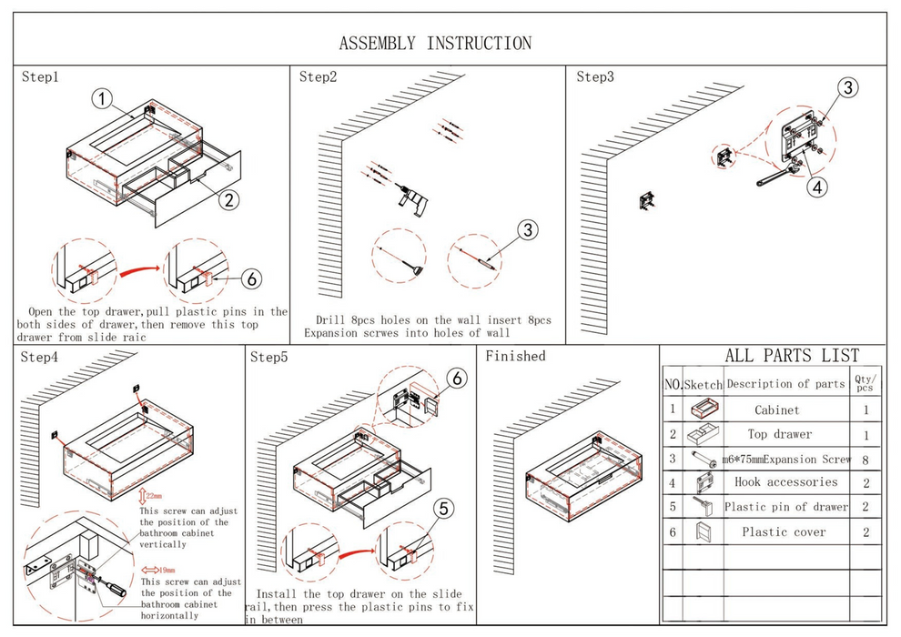Wastafel calacatta marmer - Loudun - Enkele wastafel - 80 cm