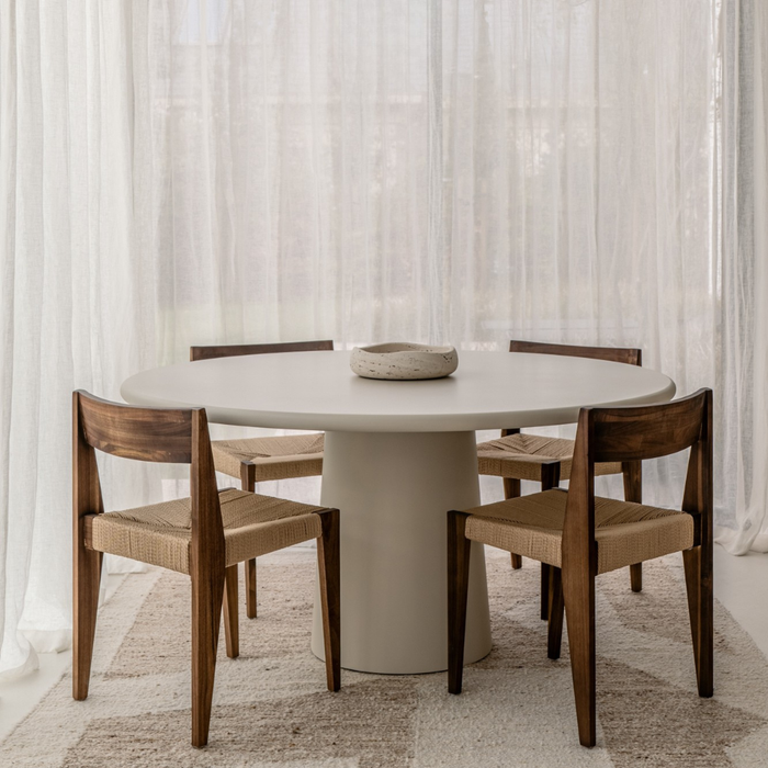 Runder Esstisch in Betonoptik - Brocas - StoneSkin - Konisches Tischbein