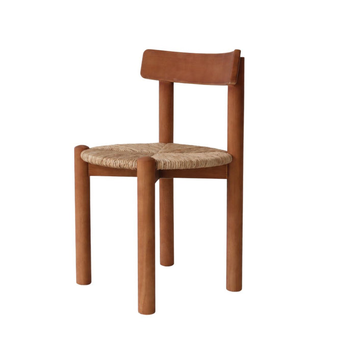Chaise de salle à manger Arlo - Noyer - Assise tissée couleur naturelle