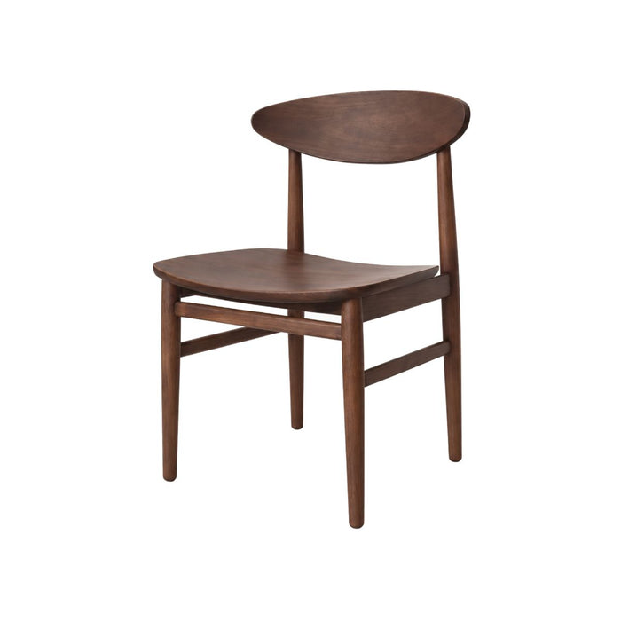 Chaise de salle à manger Tourcoing - Noyer foncé - Assise en bois