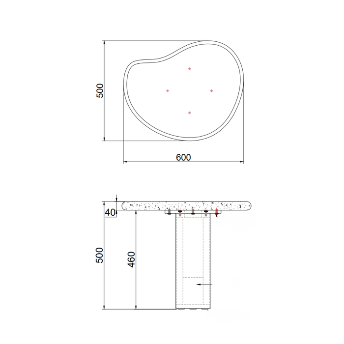Ada - Table d'appoint basse - Pierre mate Skin