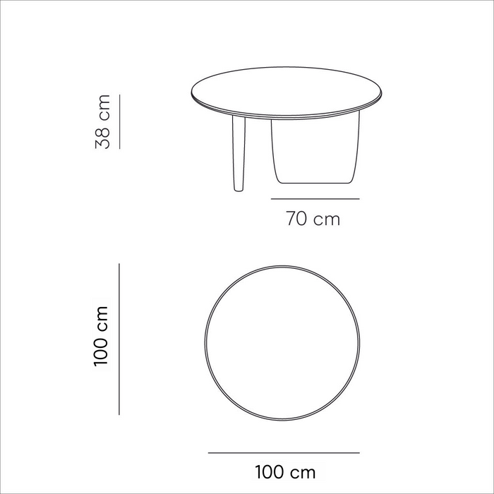 Round coffee table organic - Rochelle - StoneSkin Latte