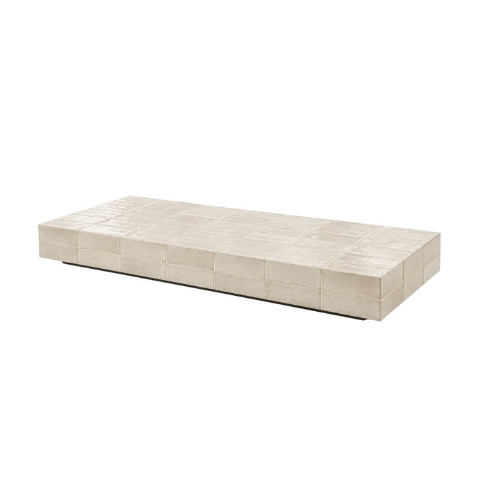 Table basse Tilo avec carreaux beiges 168 cm