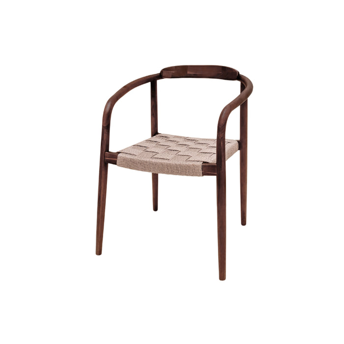 Eetkamerstoel Burnie - Acacia walnoot - Geweven zitting - Bredere rugleuning