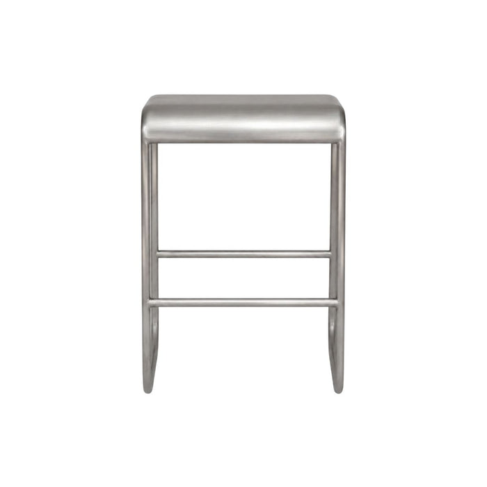 Noli Bar Stool - Seat Height 65 cm - Brushed Steel