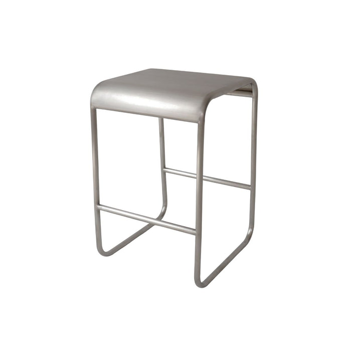 Noli Bar Stool - Seat Height 65 cm - Brushed Steel