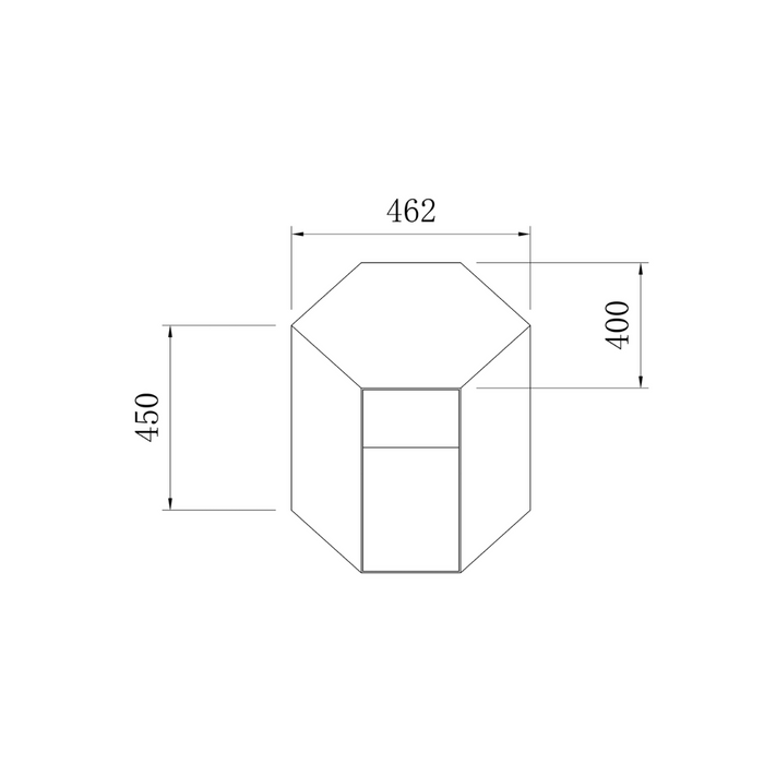 Side table Cube B46.2 D40 H45 - Brushed steel