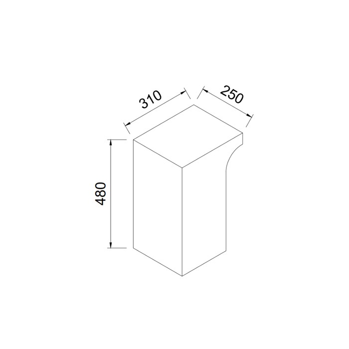 Table d'appoint Vinto - L31 P25 H48 - Blanc - Travertin non rempli