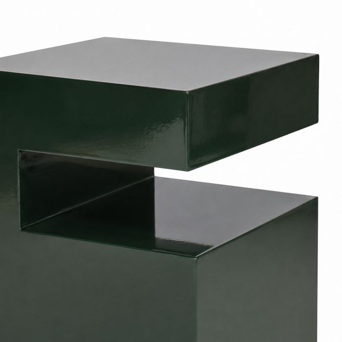 Beistelltisch Lewis - B32 D32 H45 - Glänzend lackierte Oberfläche - Tannengrün