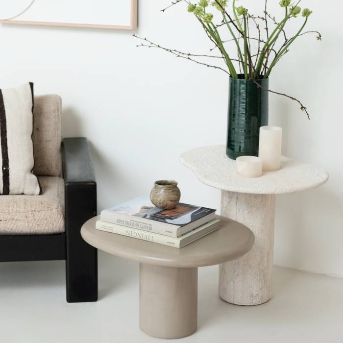 Canberra - Organic Side Table - MicroSkin - Olive Green