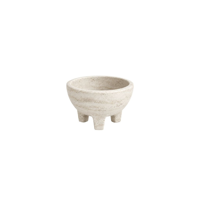 Bol en travertin - Grès blanc - D15 cm