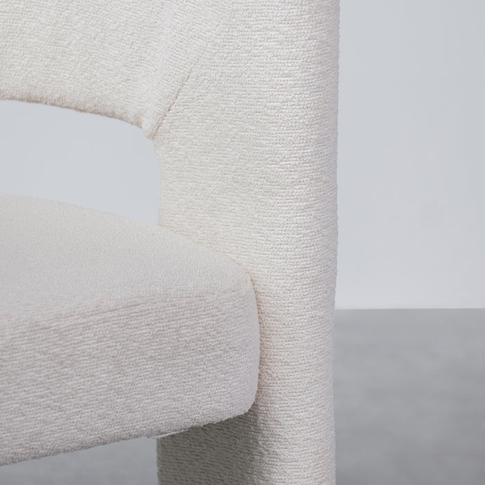 Accent dining room chair - White boucle