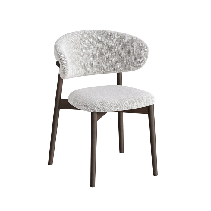Dining chair Eve - Smoke wood - Fabric seat - Sandstone spotted Weave
