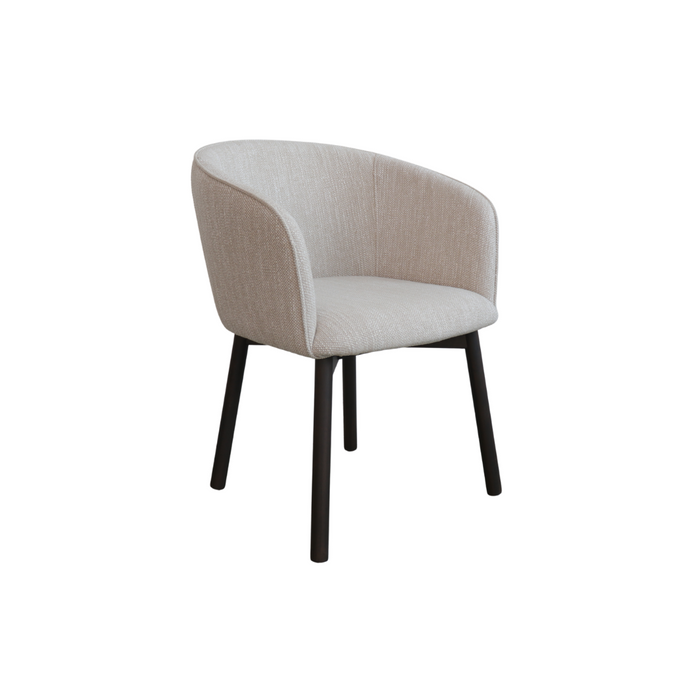 Chaise de salle à manger Nox - Bois fumé - Tissu sandstone tacheté