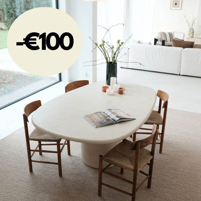 Eettafel beige con aspecto de mortex - Microskin - 180 cm - Geelong