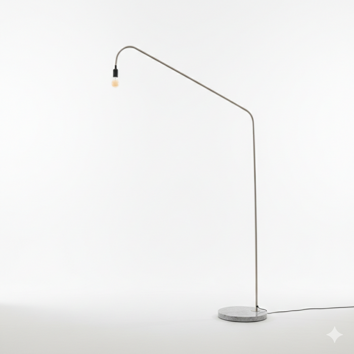 Lamp Ellis - Large H202 - White Travertine - Brushed Steel Base