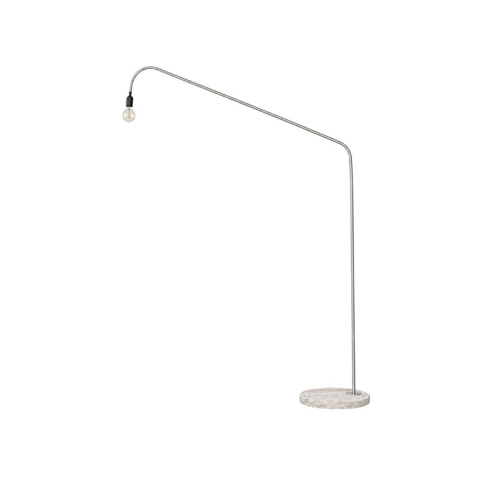 Lamp Ellis - Large H202 - Wit Travertijn - Geborsteld staal voet