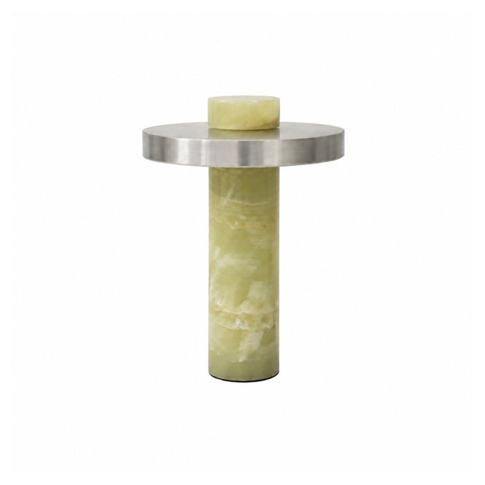 Lampe de table Arles – Onyx vert - Acier inoxydable – Ø22 x H30 cm