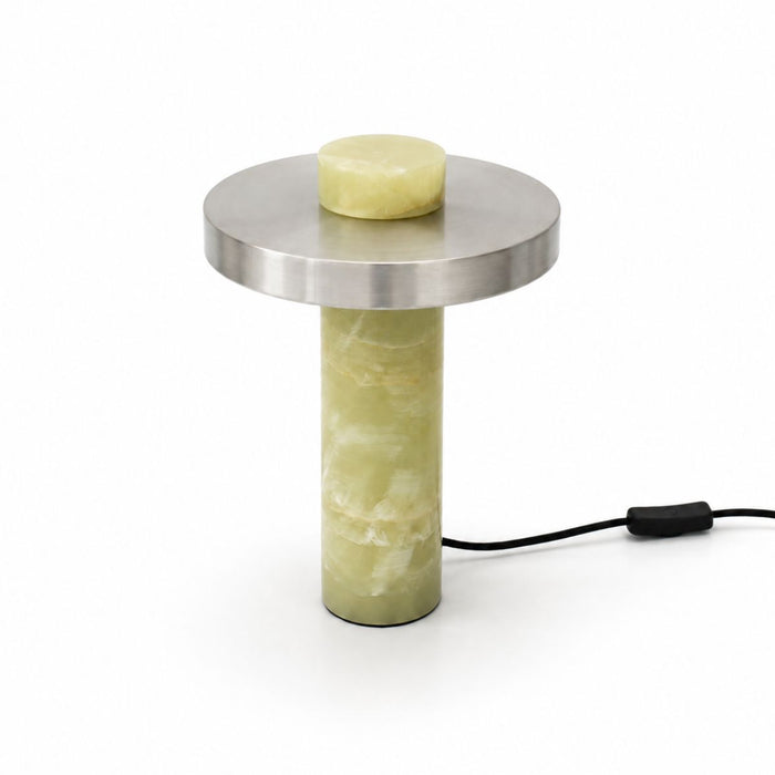 Lampe de table Arles – Onyx vert - Acier inoxydable – Ø22 x H30 cm