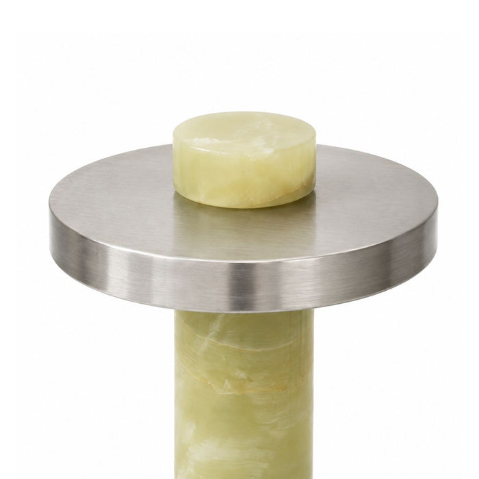 Lampe de table Arles – Onyx vert - Acier inoxydable – Ø22 x H30 cm