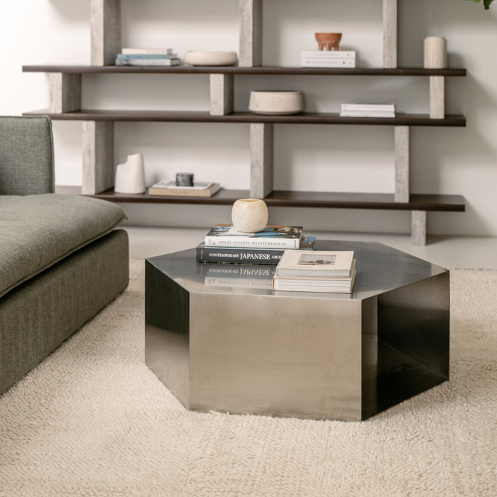 Coffee table Benno - B100 D100 H38 - Brushed steel