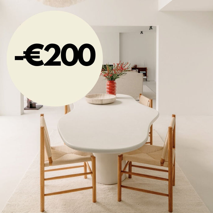 Mesa de comedor Limoges de microcemento - 260 cm - Acabado estructurado