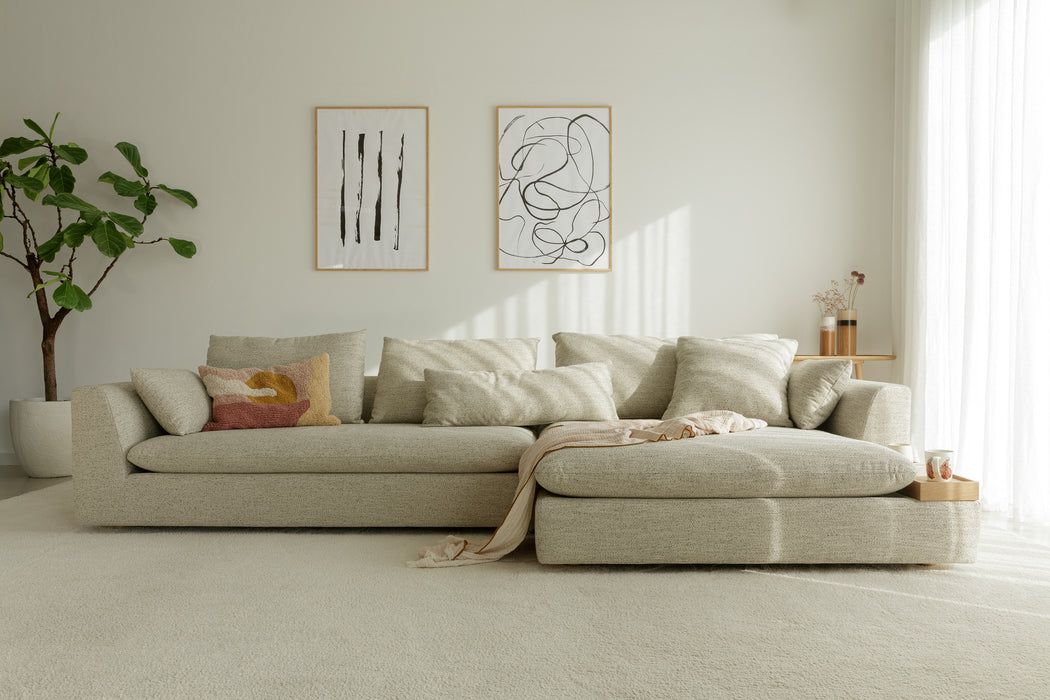 Naturlig 4-personers sofa med bakke - Milou