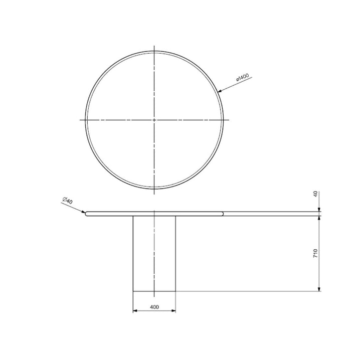 Obi Mesa de comedor redonda aspecto hormigón - StoneSkin - 140 cm