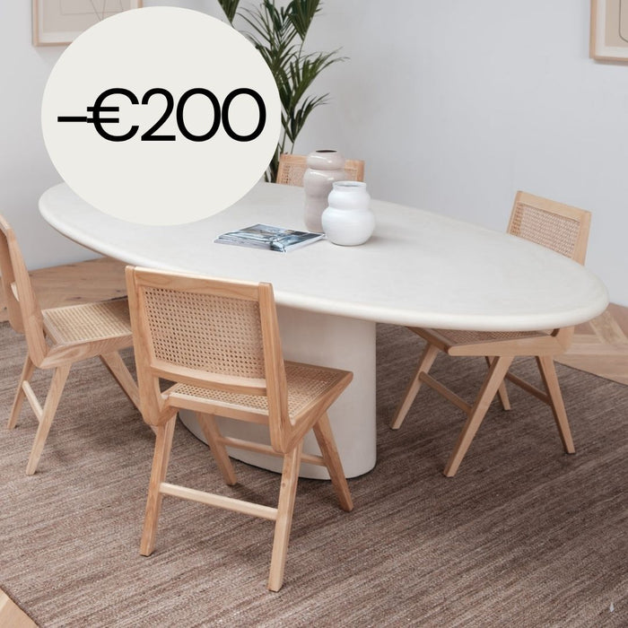 Mesa de comedor Hector aspecto orgánico mortex - Ovalada - Microskin