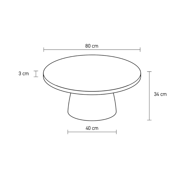Table basse d'extérieur - Gordes - L80 P80 H35 - Latte - Polycomposite