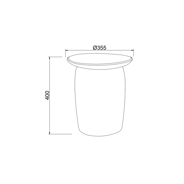 Bijzettafel Kivo - 36 cm - Glossy keramiek - Latte