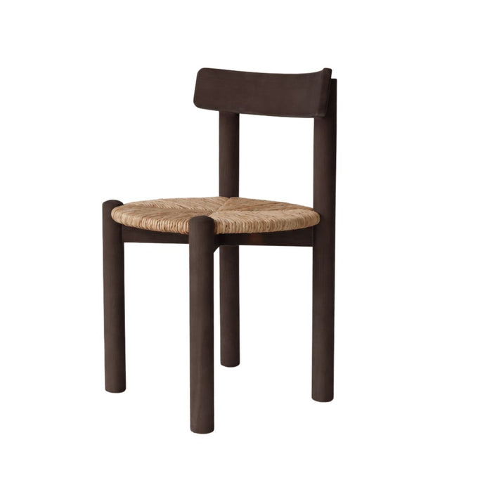 Silla de comedor Arlo - Smoke - Asiento tejido en color natural