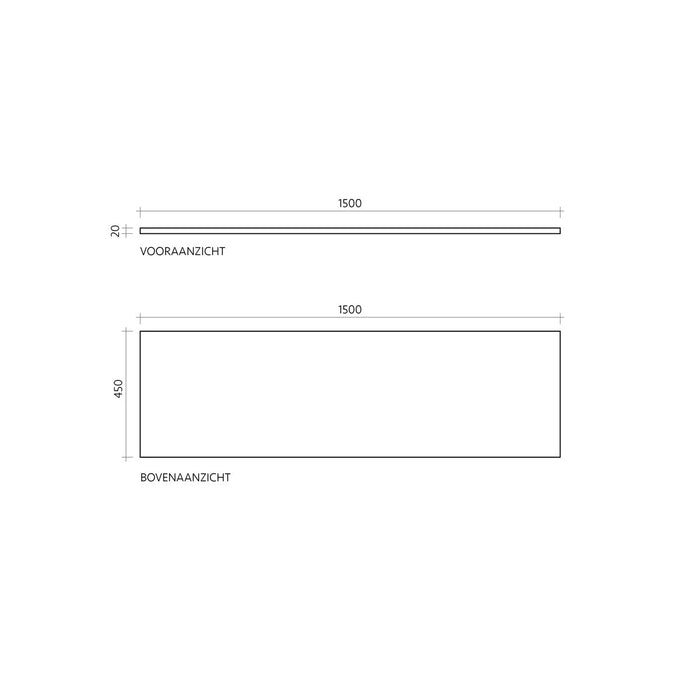 Plato de lavabo - Travertino gris - Marcel - 150 cm