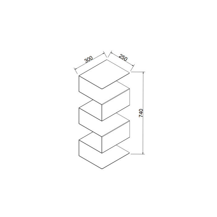 Bâton de randonnée Aspen – B30 D25 H74 – Acier inoxydable
