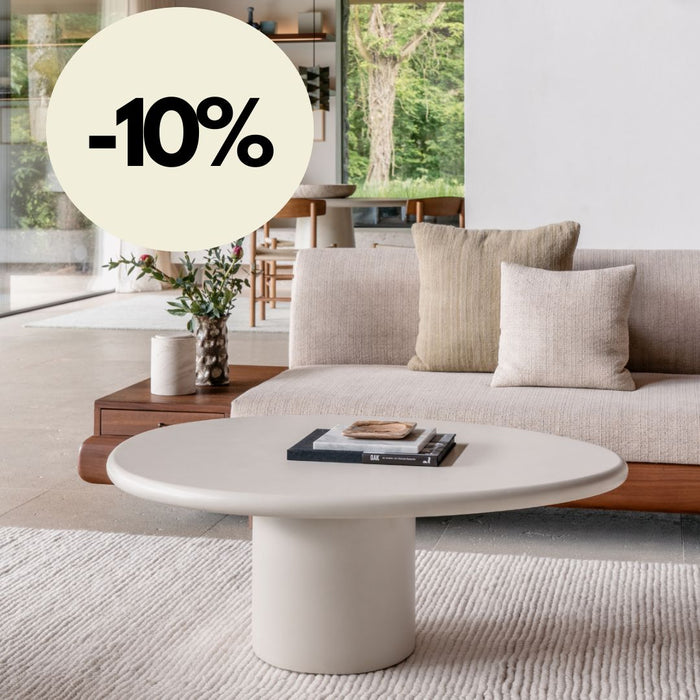 Ovaler Microskin-Couchtisch - Reef - Latte
