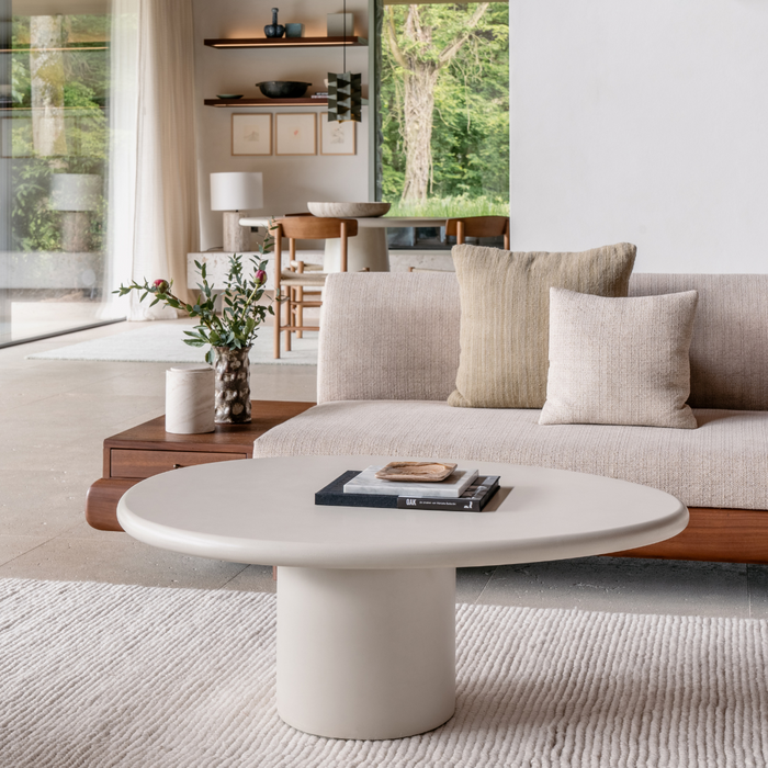 Ovaler Microskin-Couchtisch - Reef - Latte