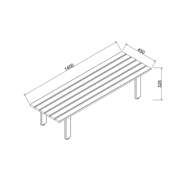 Bank Melanie - Essenhout - Smoke hout kleur - 140 cm